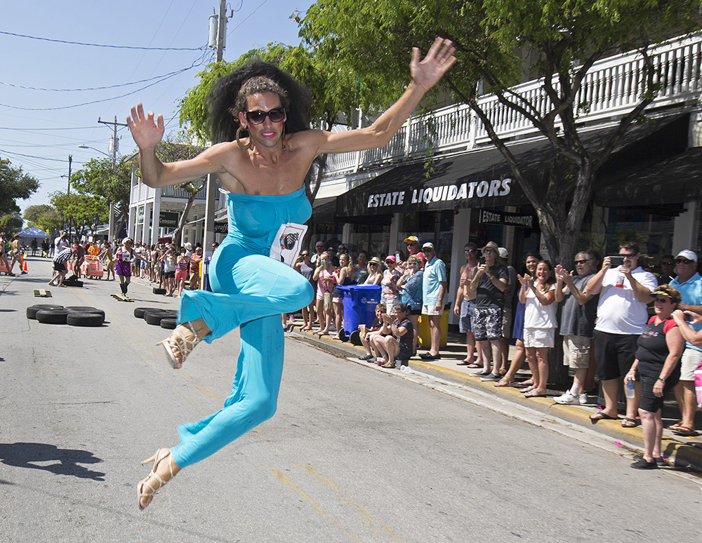 Drag Queen leaping