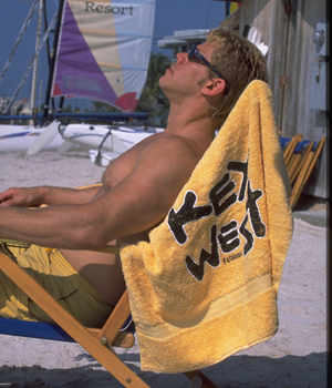 Key West beach goer