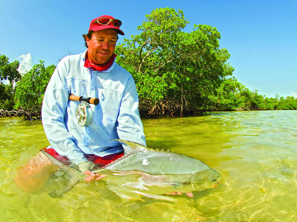 Florida Keys guide releasing fish