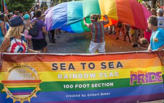 Key West Pride parade rainbow flag