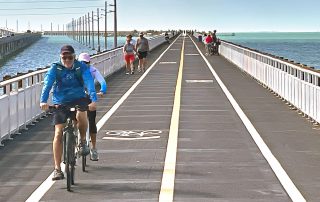 Bicyclist on Florida Keys Old Seven Mile Bridge