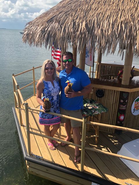 Cornell says one of his favorite ways to relax is watching sunsets on the Tiki boat. 