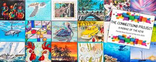 A collection of color mosaic tiles.
