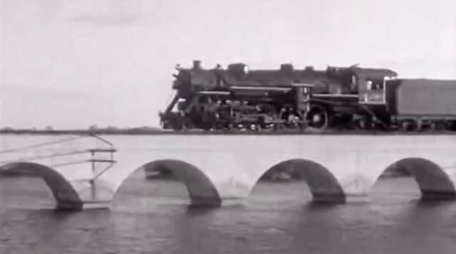 The first train on Henry Flagler's Florida Keys Over-Sea Railroad journeys from mainland Florida to Key West on Jan. 22, 1912