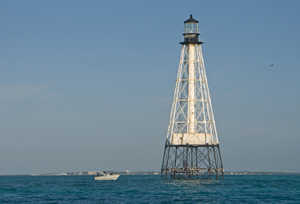 The area around Alligator Reef Lighthouse, about five miles to the south of Islamorada, is a popular snorkeling and diving location. (Photo by Andy Newman, Florida Keys News Bureau)