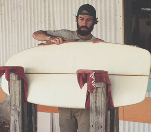 Billy Kearins builds a surfboard