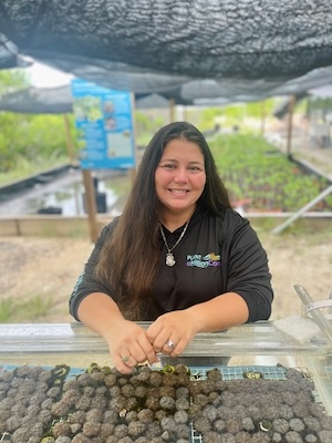 Woman in Lower Keys with corals