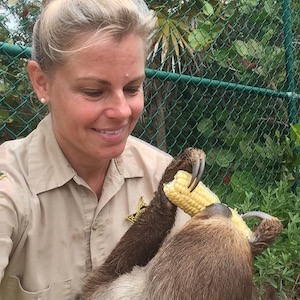 Jeanne Selander and Mo the Sloth