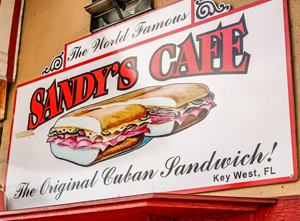 Sandy's Cafe sign Key West