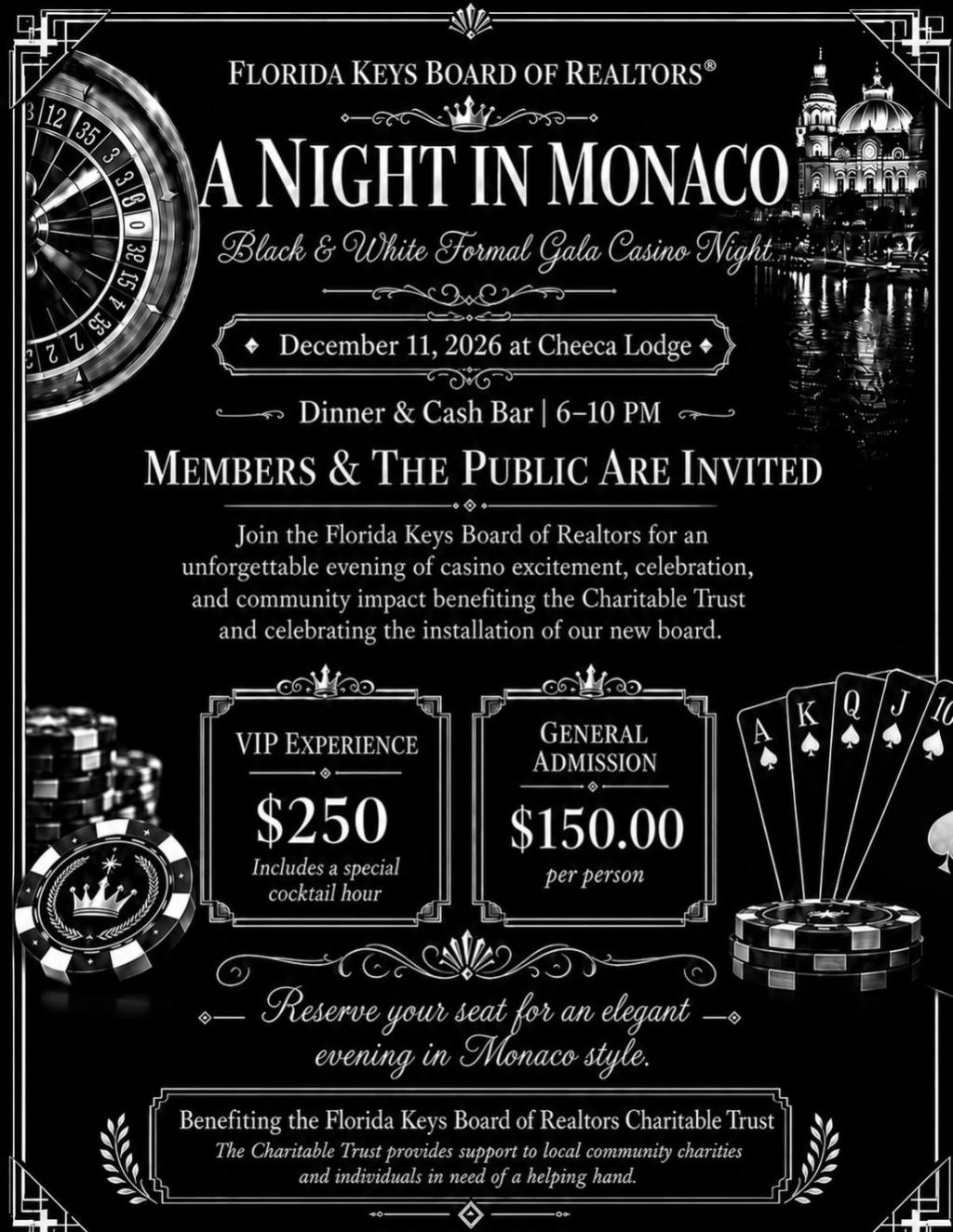 A Night in Monaco: Black & White Formal Gala Casino Night