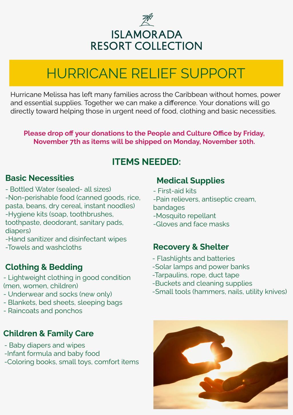 Hurricane Melissa Relief Drive