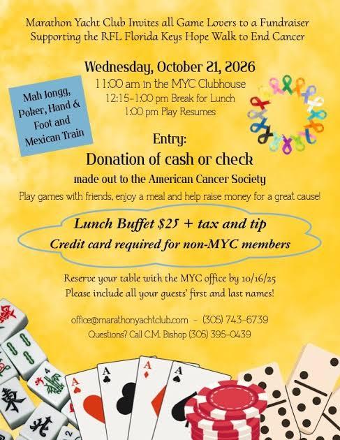 Marathon Yacht Club Game Day Fundraiser