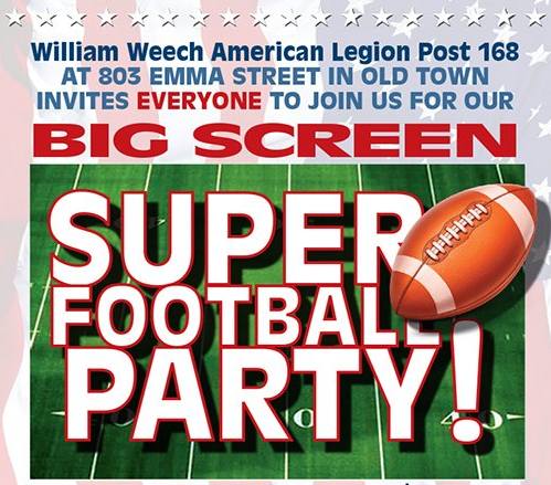 Super Football Party at William Weech American Legion Post 168 
