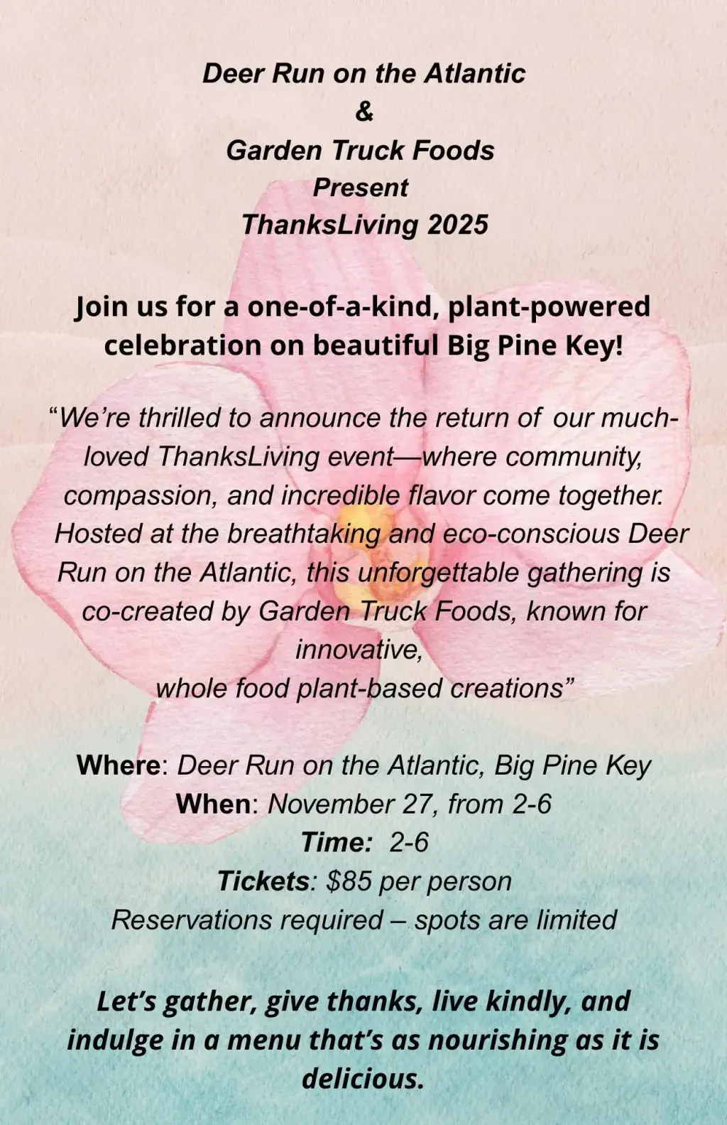 Thanksliving At Deer Run On The Atlantic