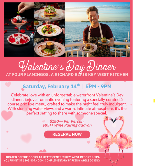 Valentine's Day Dinner at Four Flamingos