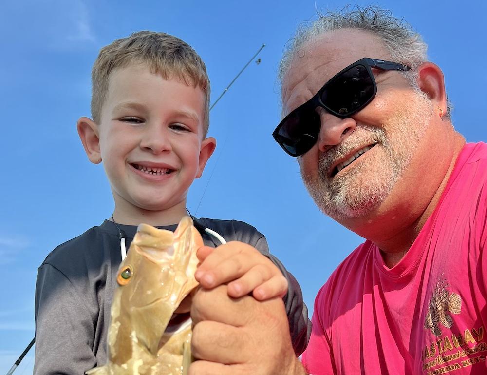 Father and son with catch Florida Keys