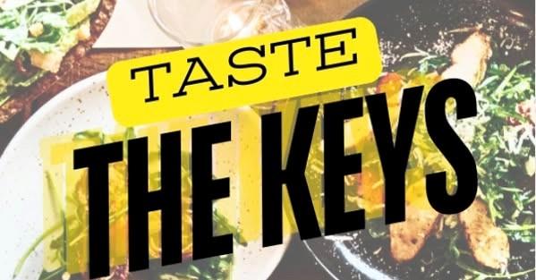 Text "Taste the Keys" over plates of food.