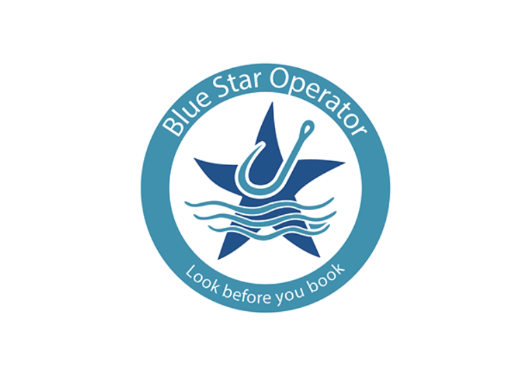 Blue Star Operator logo with a diver and waves.