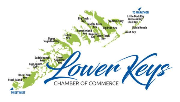 Lower Keys Chamber of Commerce logo with a map of the Florida Keys.
