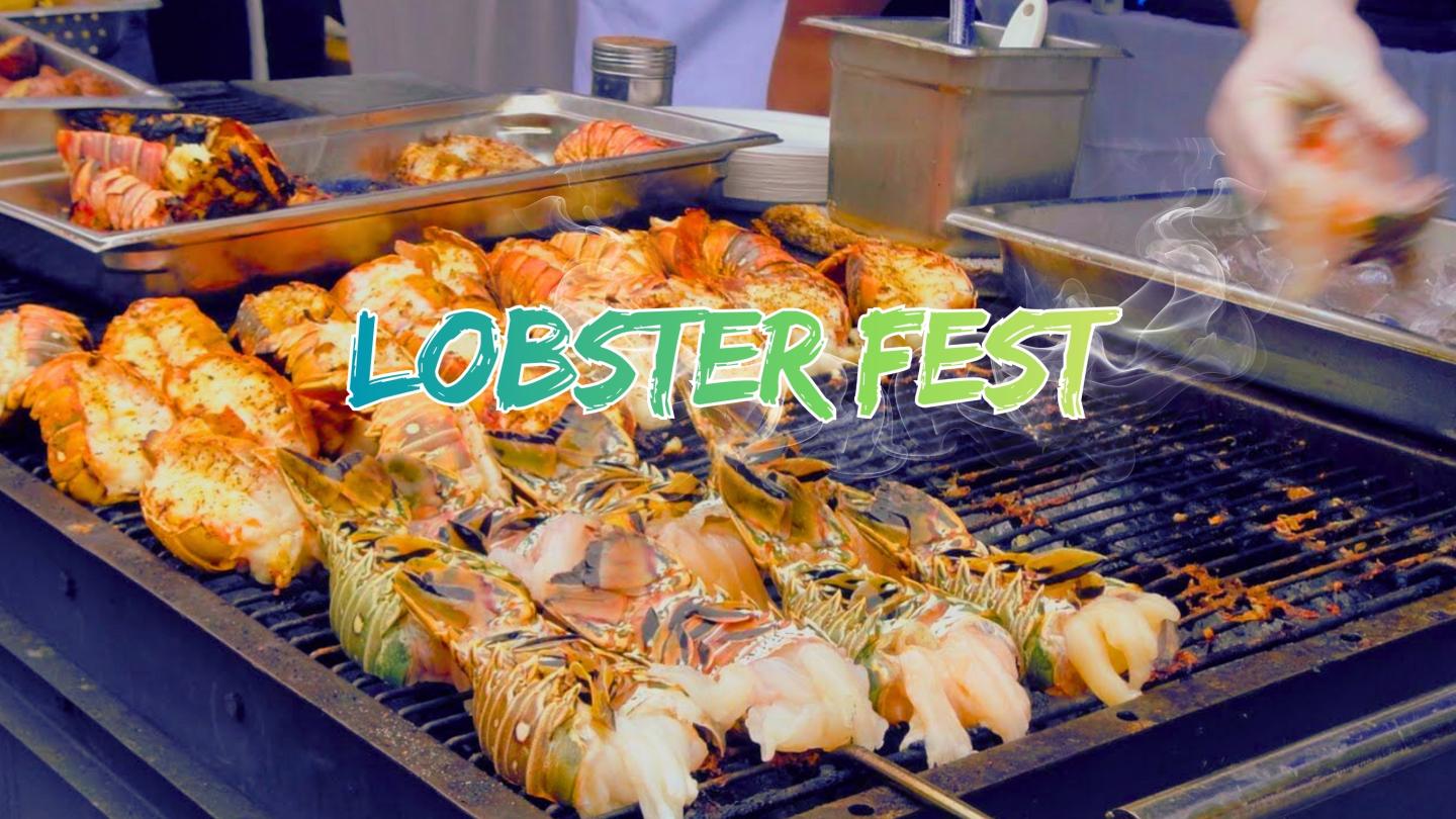 Grilled lobster tails on a barbecue grill.